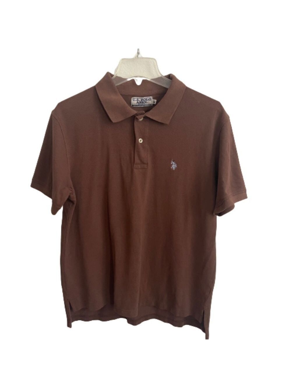 Men’s US Polo Assn Brown Collar Vintage Shirt Size Medium!
